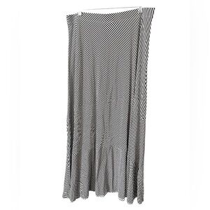 Chico's Women’s Striped Asymmetrical Black and White Maxi‎ Skirt Size 2 Large